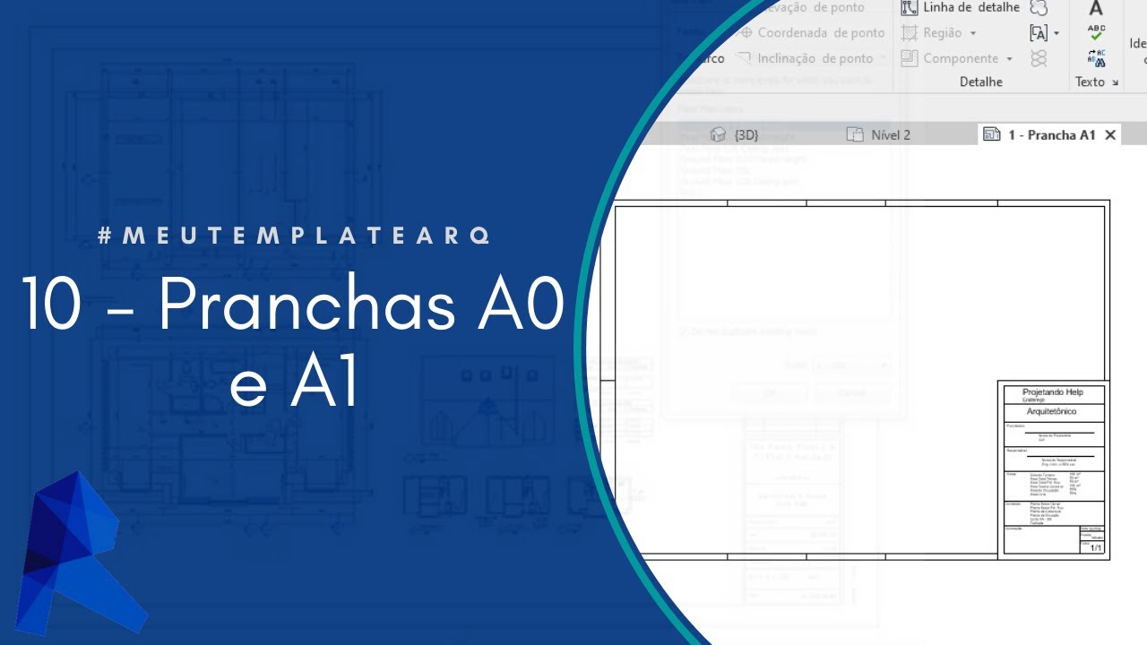 COMO CRIAR OU CONFIGURAR PRANCHAS COM CARIMBO A1 E A0 NO REVIT - #MEUTEMPLATEARQ | (AULA - 10)