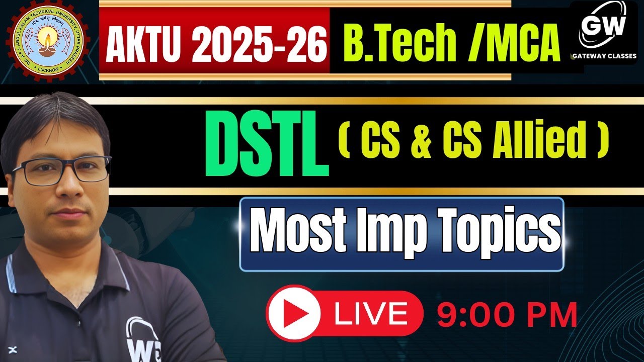 DSTL ONE SHOT I Most Important Questions I By Gulshan Sir I Gateway Classes I AKTU