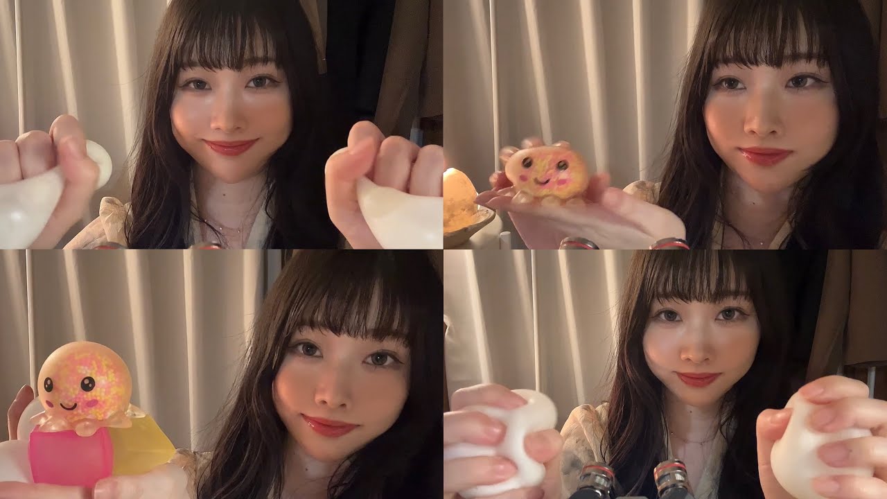 【ASMR】癒される音を聴きながら眠る🌔 スクイーズ・雪の音⛄️