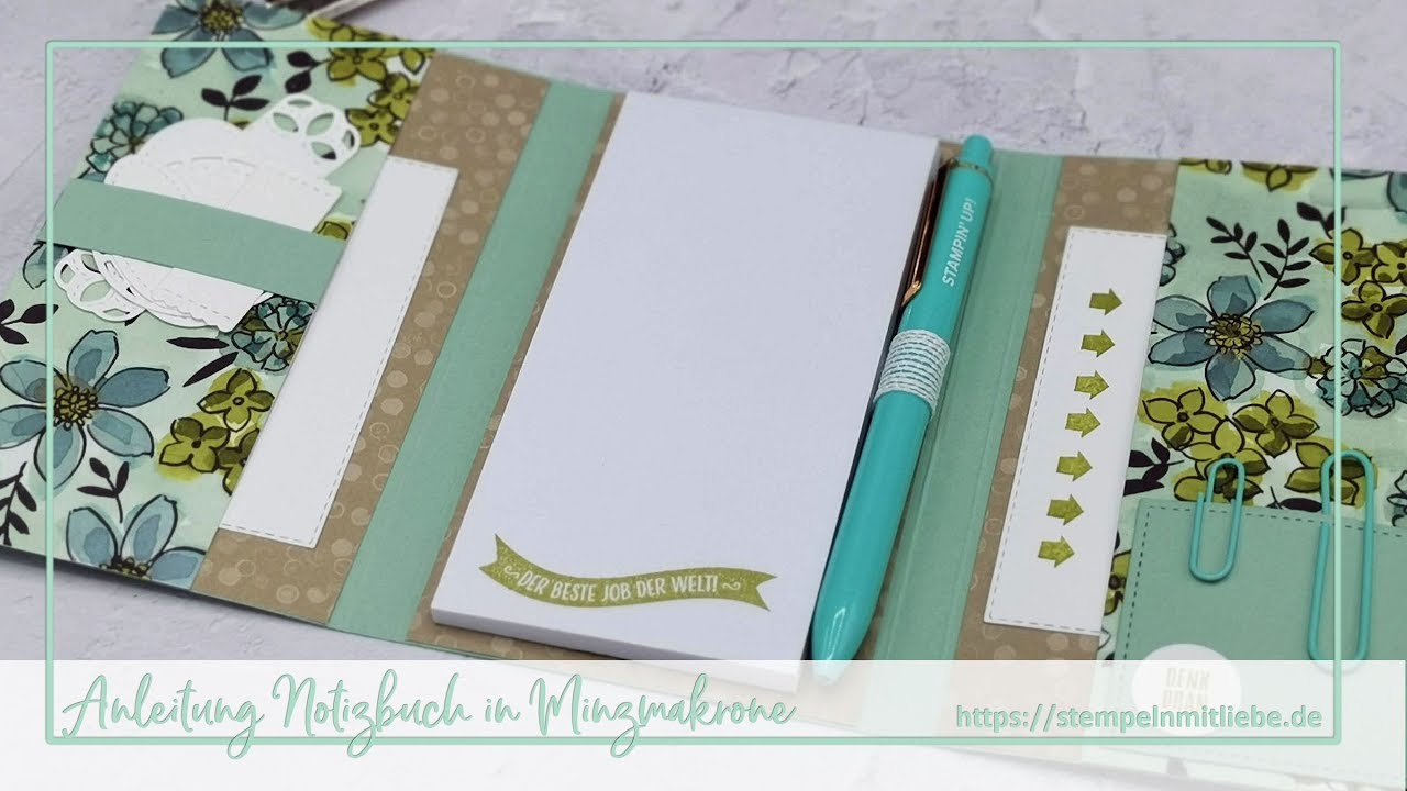 Stampin' Up! Anleitung Notizbuch in Minzmakrone