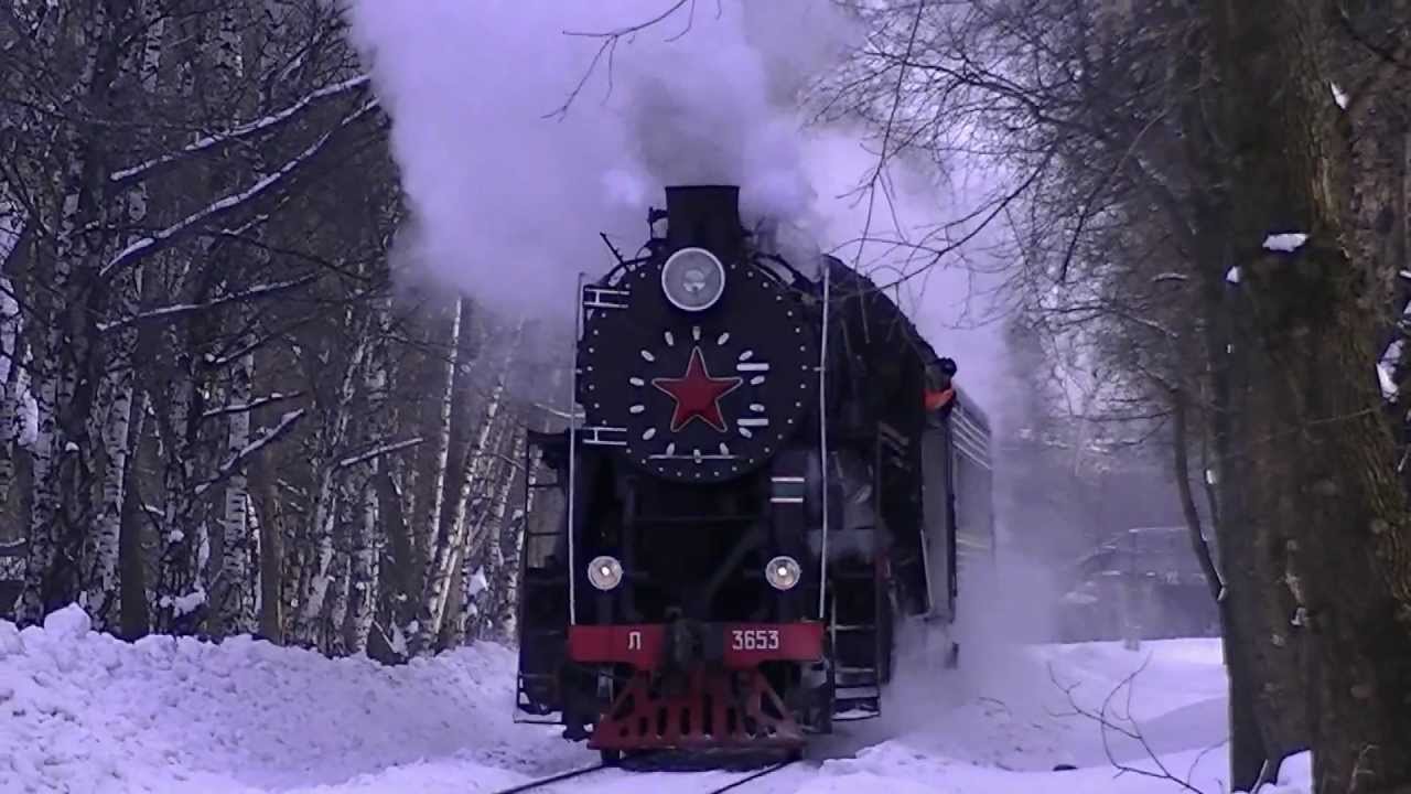 Паровоз Л-3653 с ретропоездом