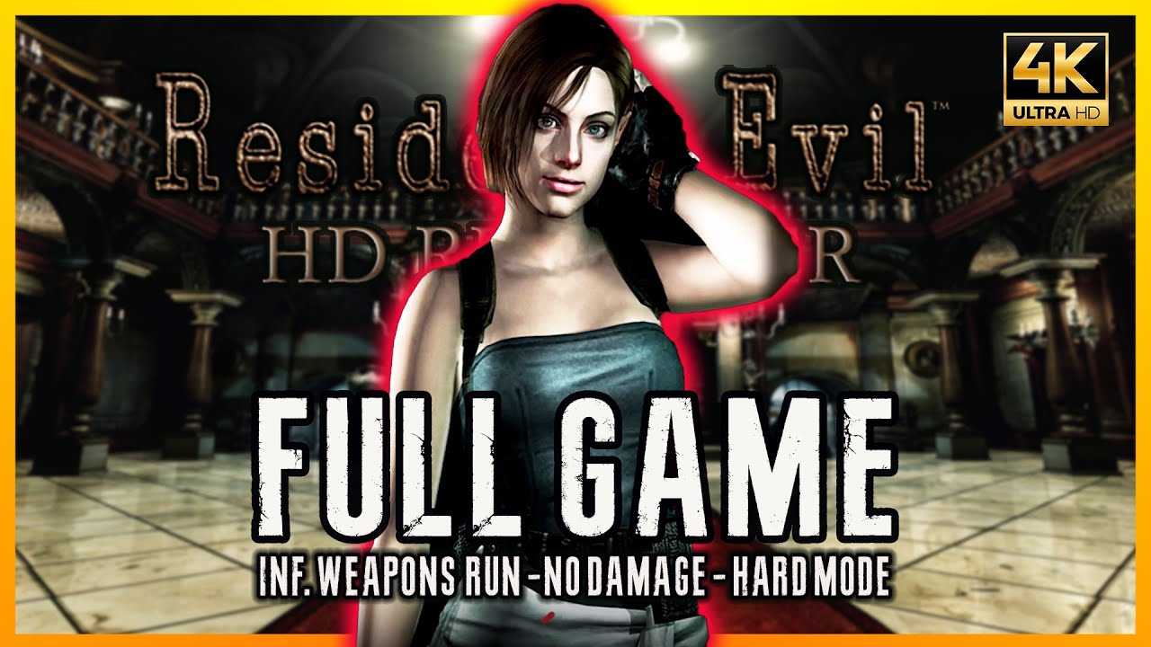 Resident Evil HD Remaster - JILL【NO DAMAGE/HARD MODE】Infinite Weapons Showcase 【4K60ᶠᵖˢ UHD】