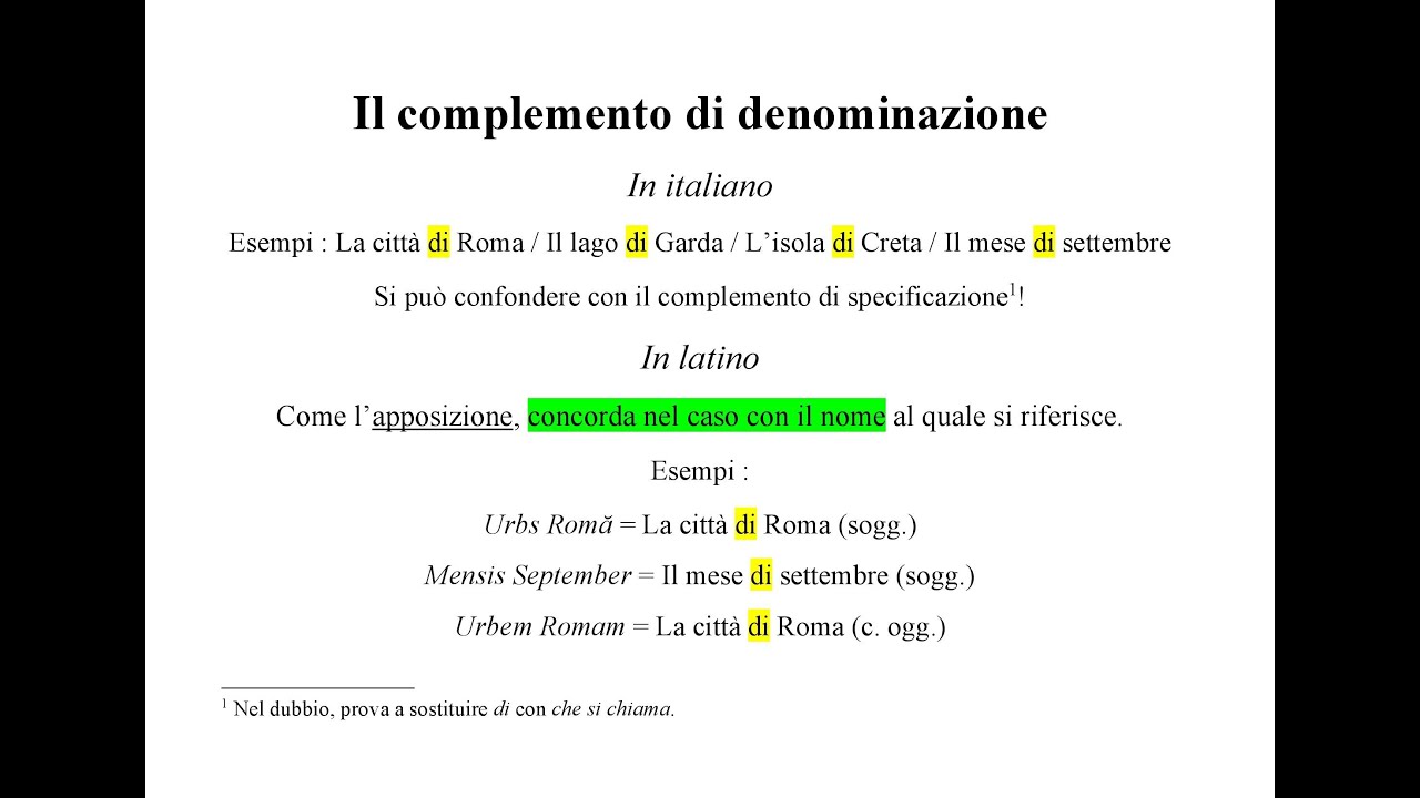Come si esprime il complemento di denominazione in Latino? - Pillole di Latino