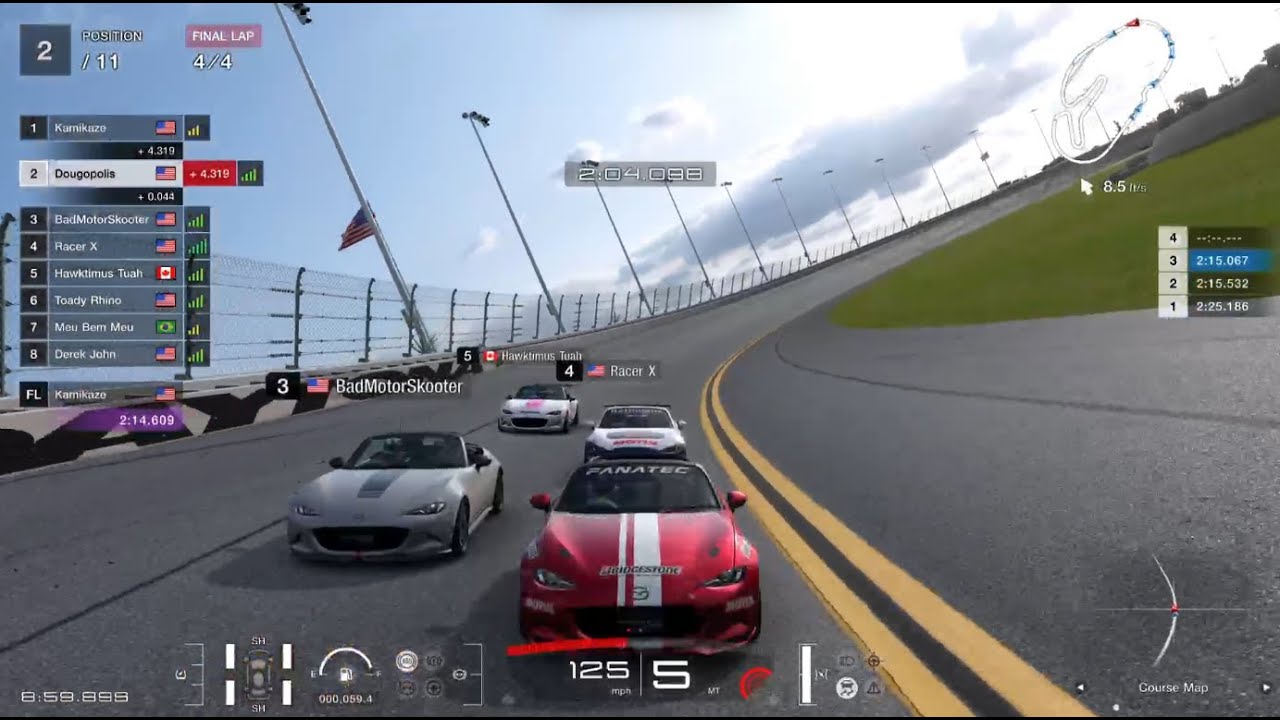 GT7 Daytona Miata race (pack racing!)