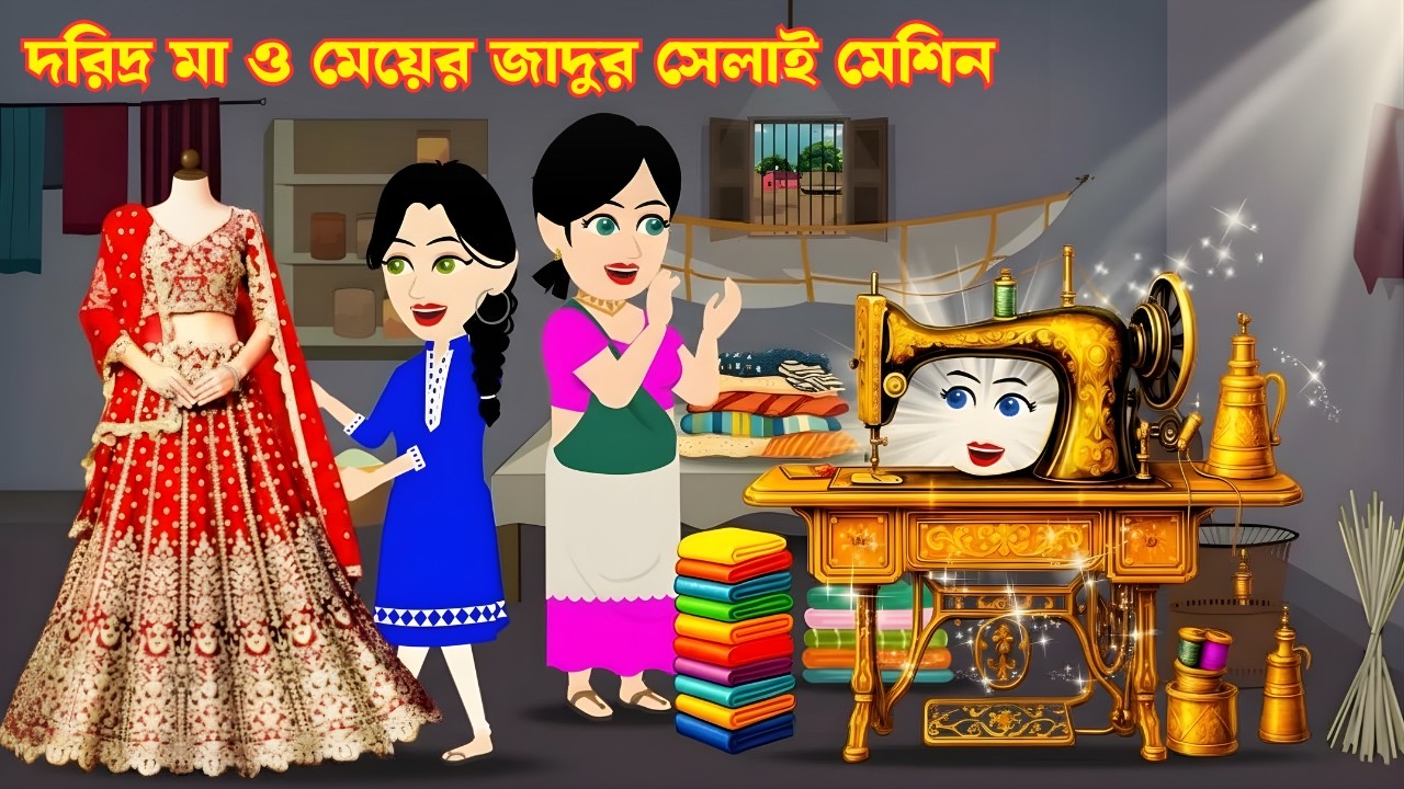দরিদ্র মা ও মেয়ের জাদুর সেলাই মেশিন | Jadur Golpo | Thakurmar Jhuli | Rupkothar Golpo | Cartoon