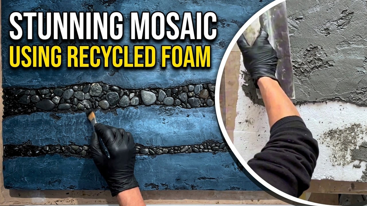 DIY Stone Mosaic Painting | Cement Art Technique for Beautiful Home Decor