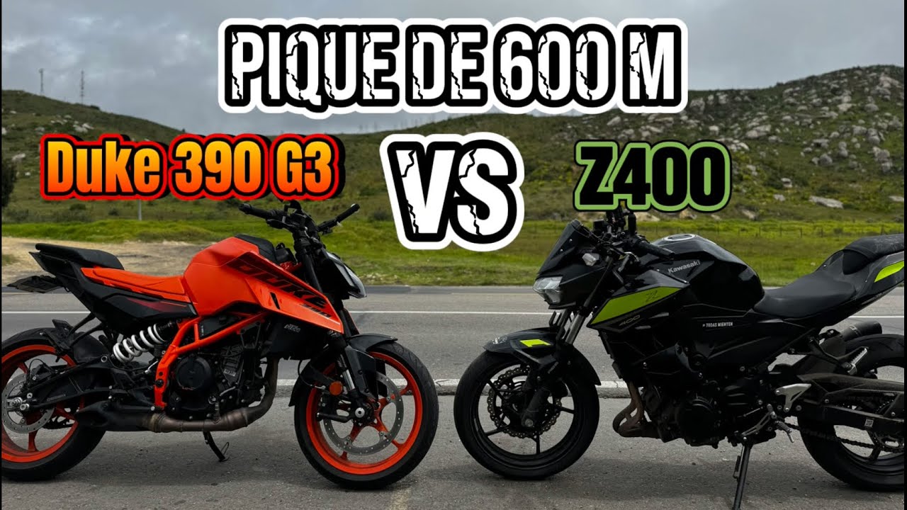Duke390 G3 VS Z400🔥 pique de 600 metros😨polémica batalla💔