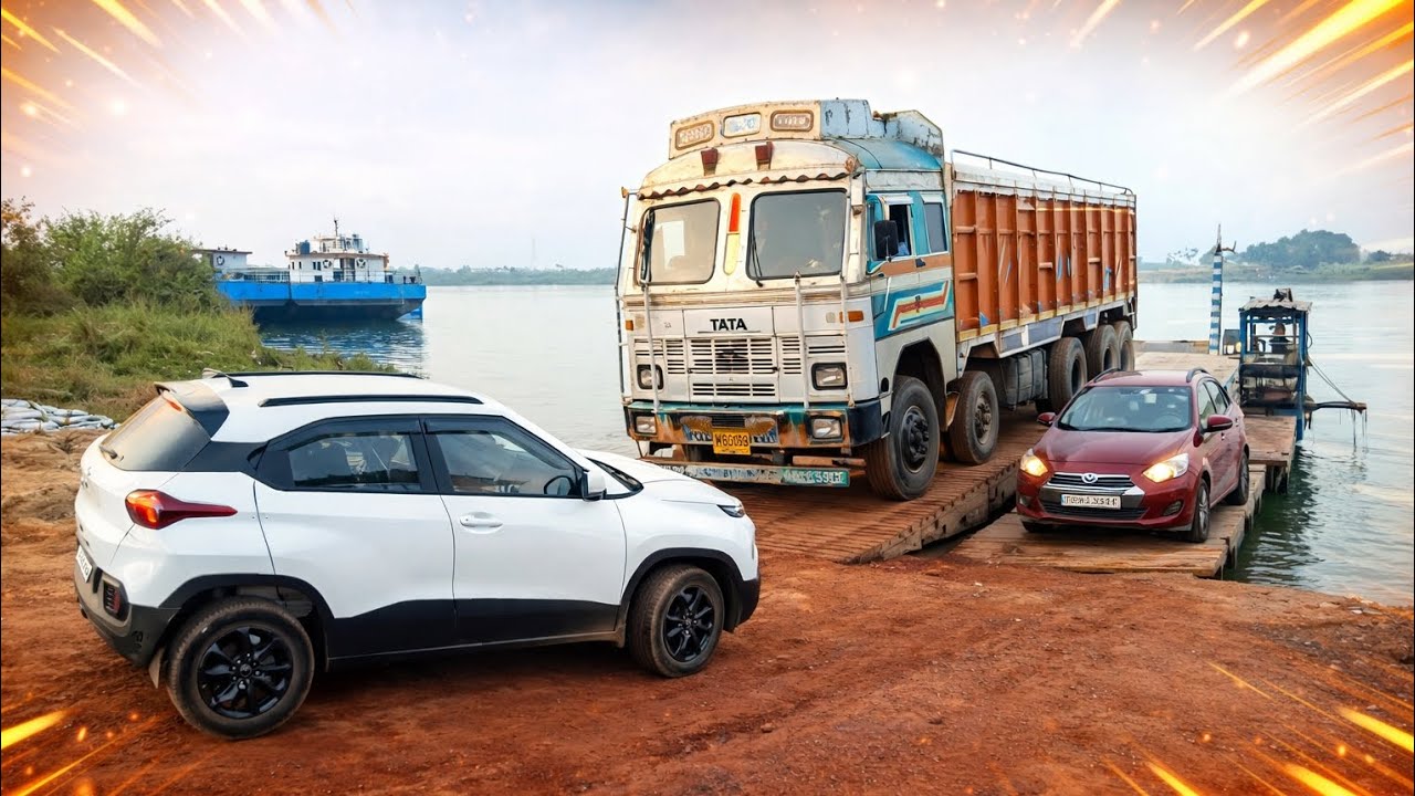 Cars & Truck Loading on River Ferry | Amazing Vehicle River Crossing 🚗🚛⛴️