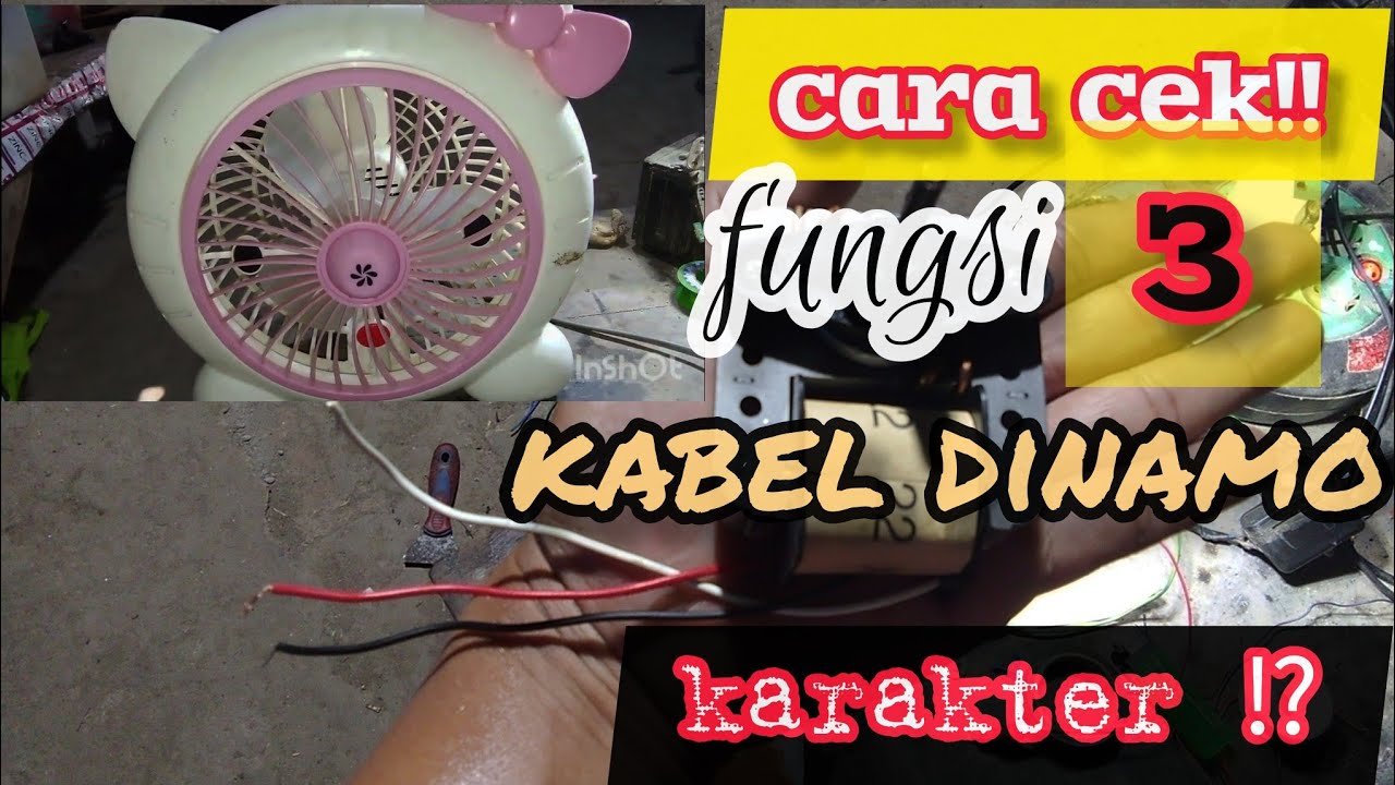 Cara  pasang dinamo kipas angin karakter!!! cukup cek  warna kabel  mudah!!