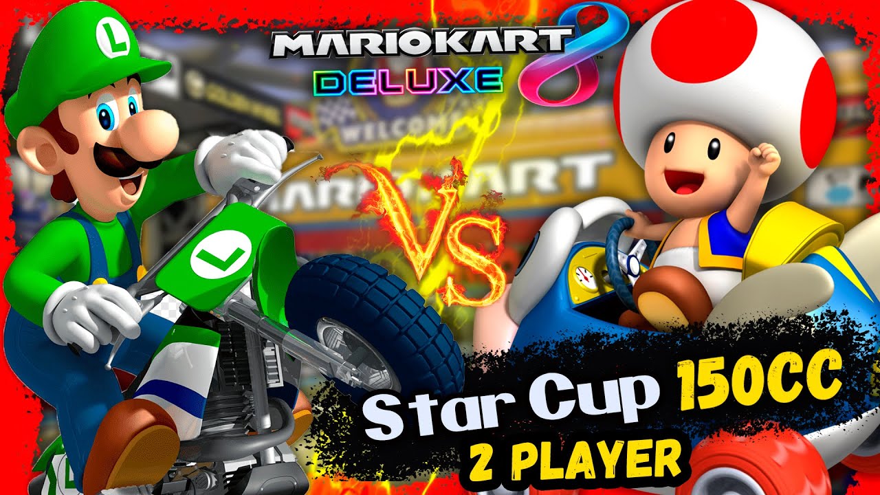 Mario Kart 8 Deluxe Multiplayer – 2 Players | Star Cup 150cc (Toad vs Luigi)