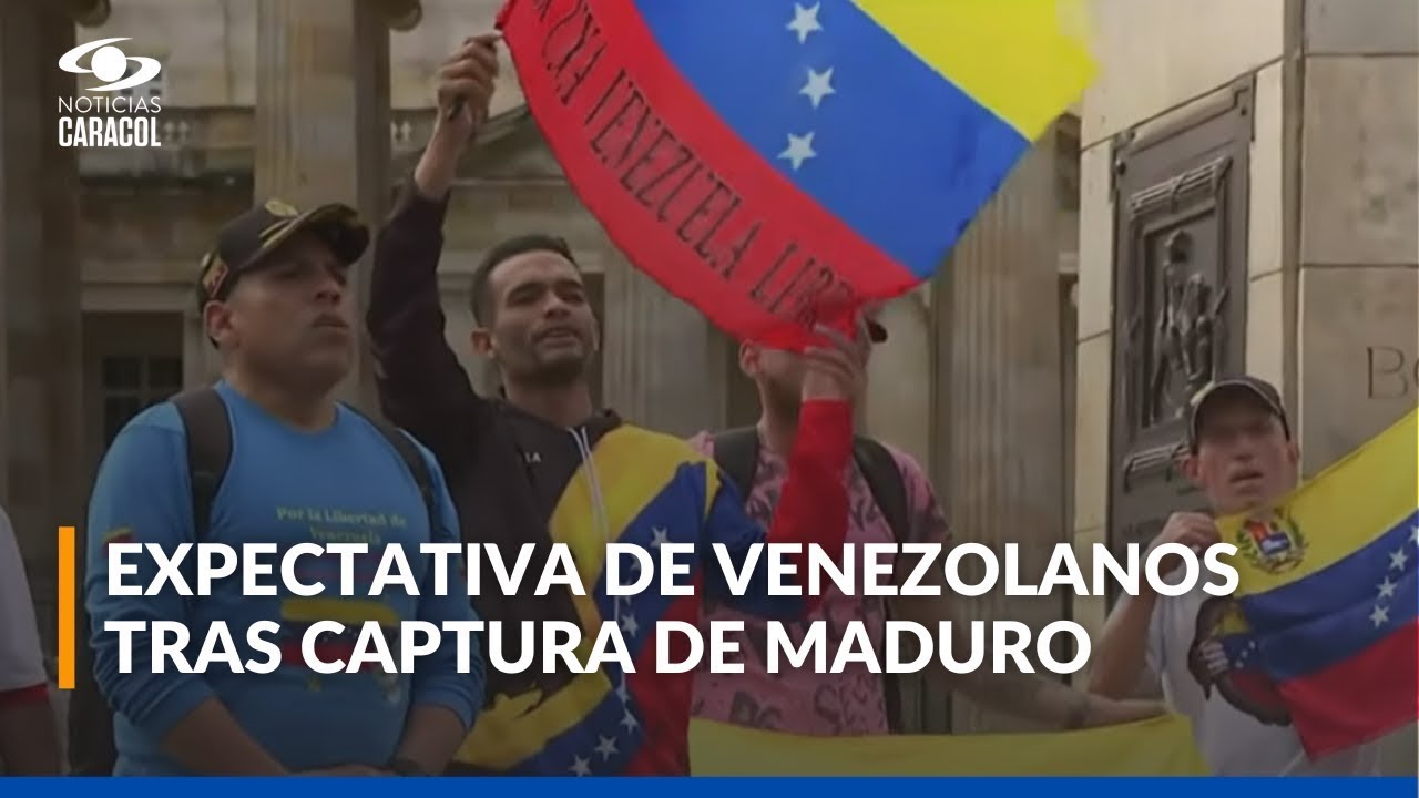 Venezolanos en Colombia se reúnen para celebrar la captura de Nicolás Maduro
