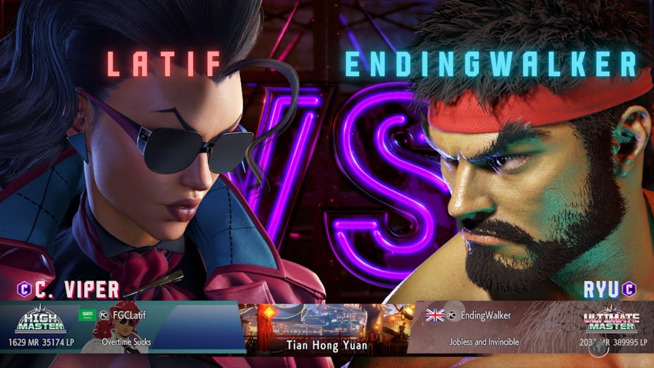 SF6 ▰ LATIF (C. VIPER) vs ENDING WALKER (RYU) ▰ High Level Gameplay