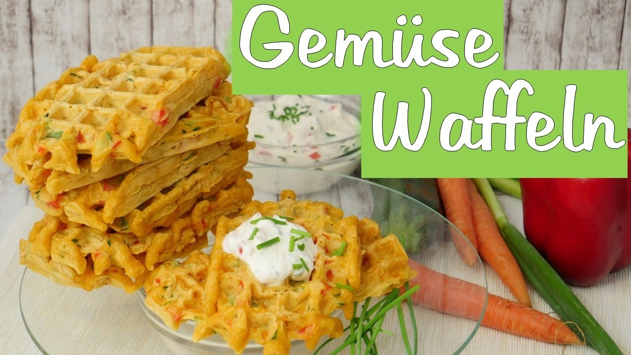 Gemüse Waffeln & Paprika Dip | Gemüsewaffeln Rezept