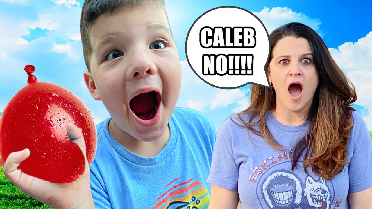 🎈 CALEB ATTACKS MOM with WATER BALLOONS! + CALEB's FIRST DAY OF SCHOOL