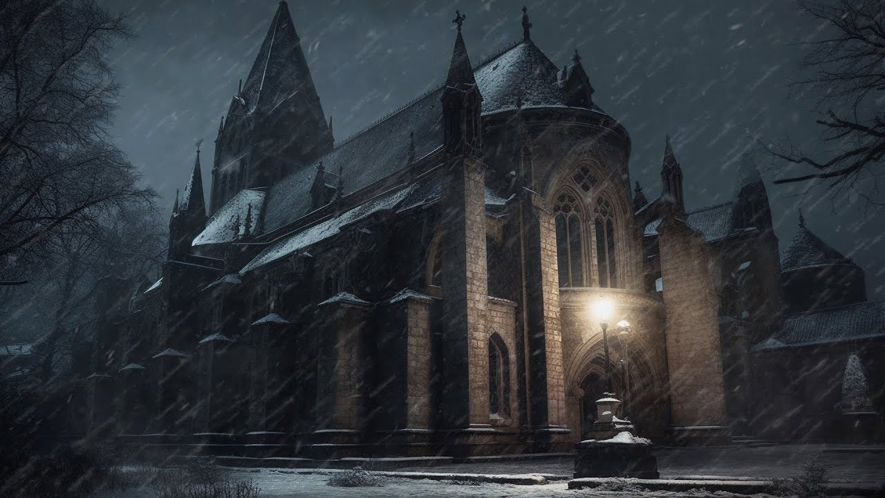 Dark Cathedral Meditation - Haunting Dark Ambient Music with Snowstorm Sounds & Nightmarish Chants