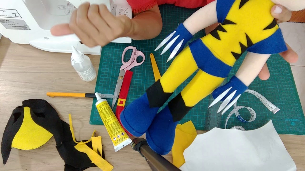 Wolverine em feltro - Moldes e Passo a Passo