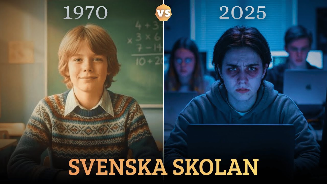 Svenska klassrum d&aring; vs nu: 1970 mot 2025