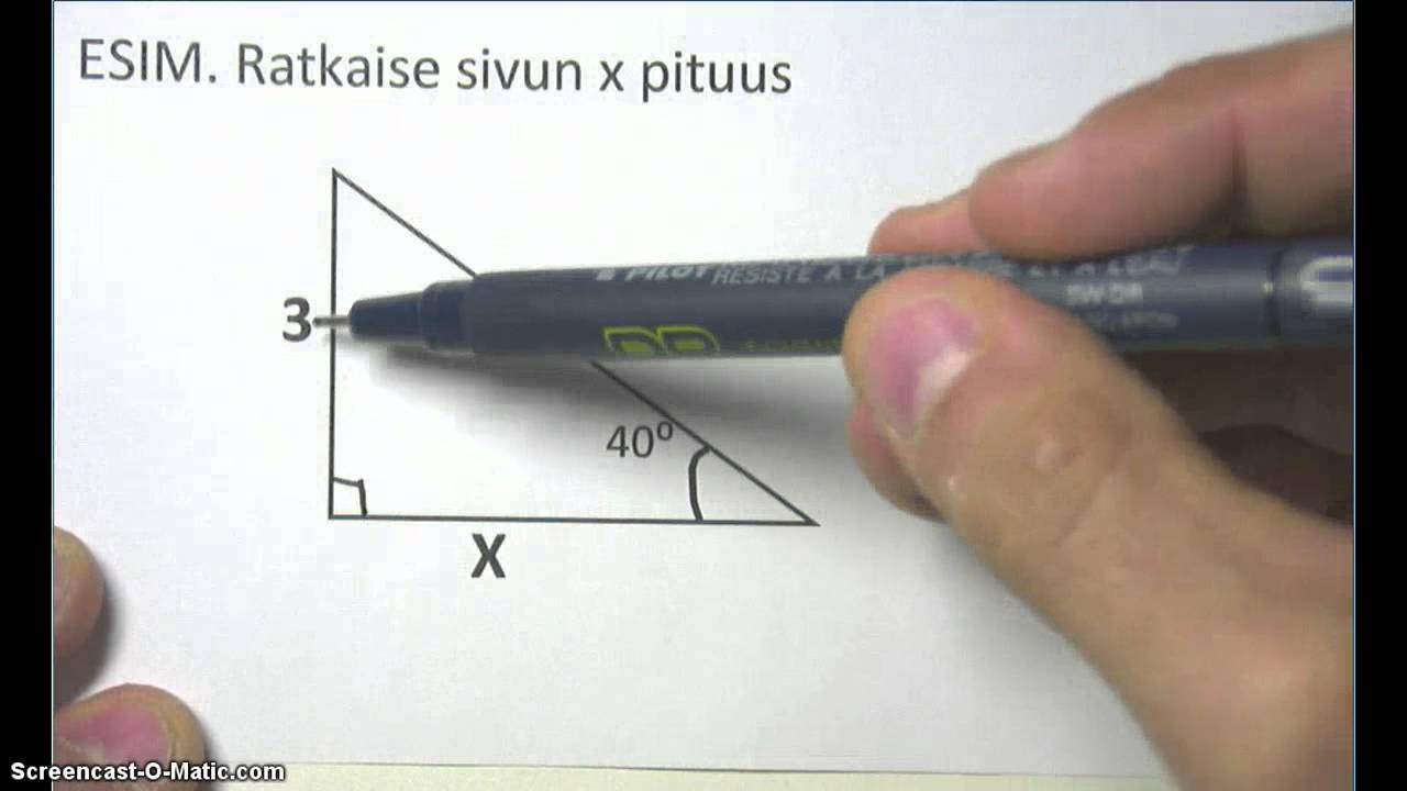Suorakulmainen kolmio, Tan - Sivun pituuden ratkaiseminen