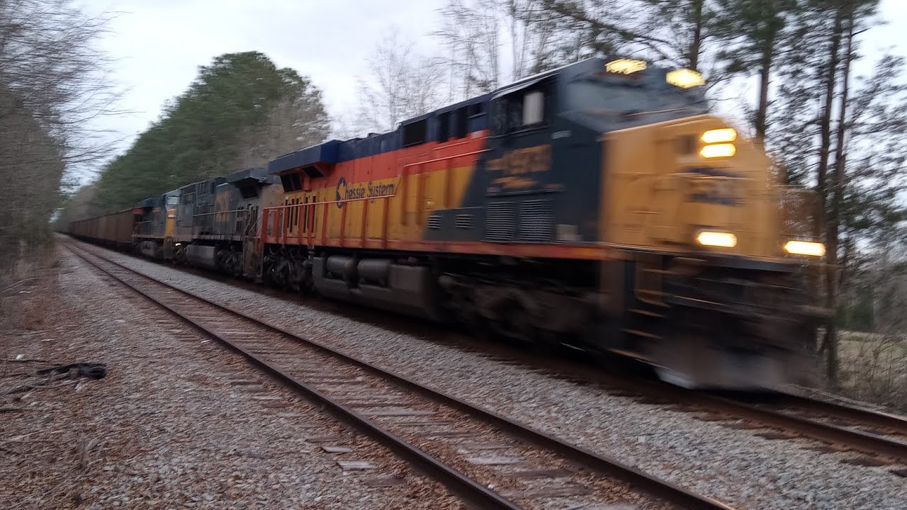 CSX 1973 Chessie Systems Pulls E321 w/ 414 Axles, 99 Empty Coal Cars Going Back to Evansville IN