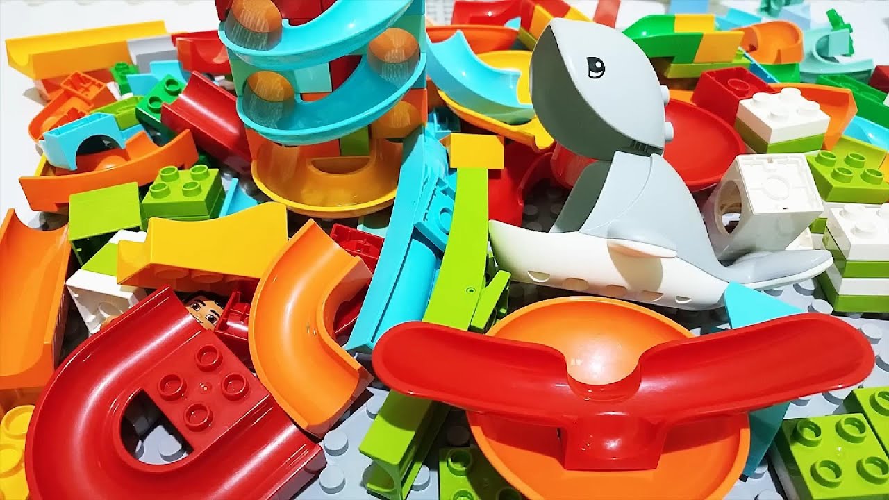 Satisfying Building Blocks Marble Run Long Track Whale 313 Marble Run ASMR TV Live 14
