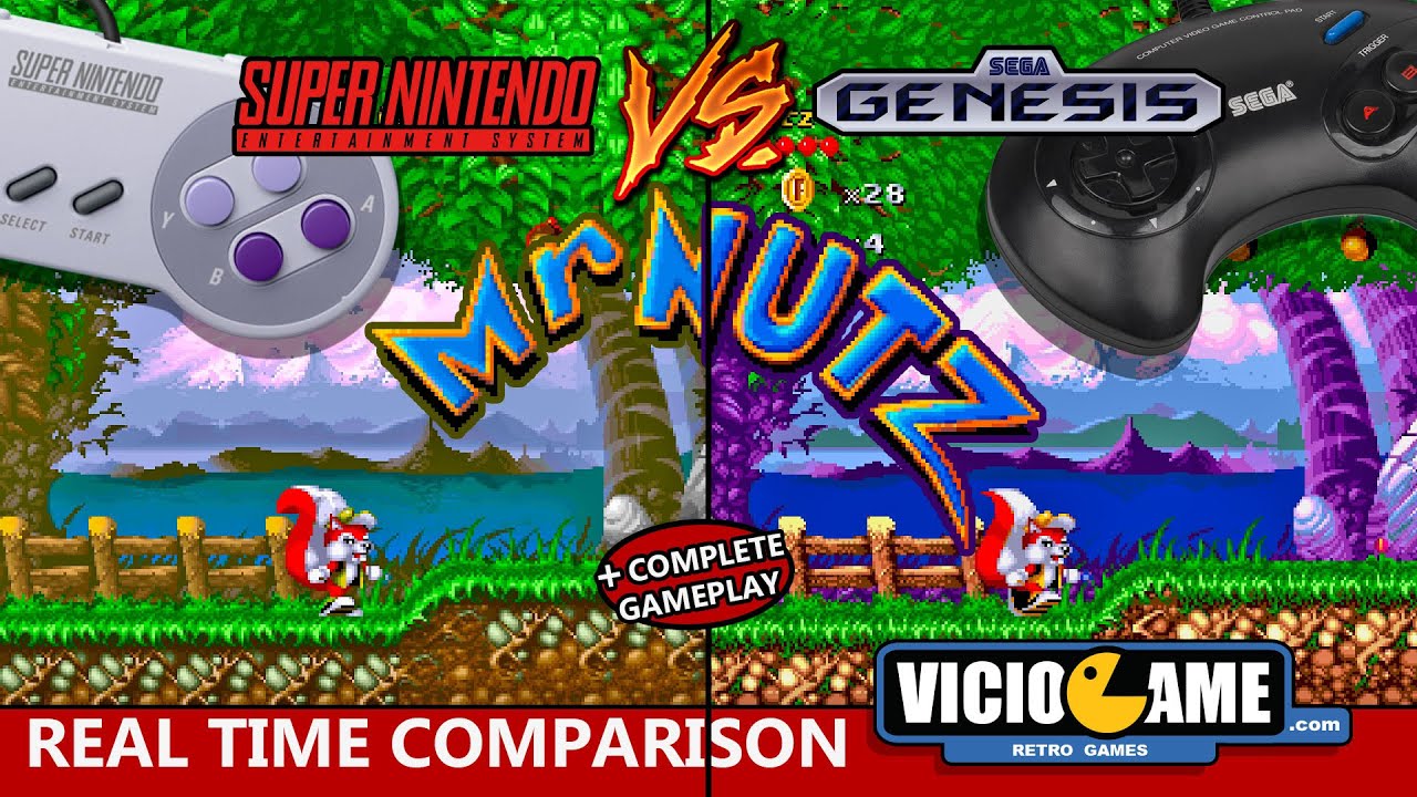 🎮 Mr. Nutz (SNES Vs Mega Drive) Real Time Comparison