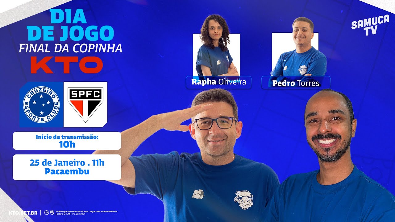 CRUZEIRO X SÃO PAULO AO VIVO NA SAMUCA TV | FINAL DA COPINHA 2026