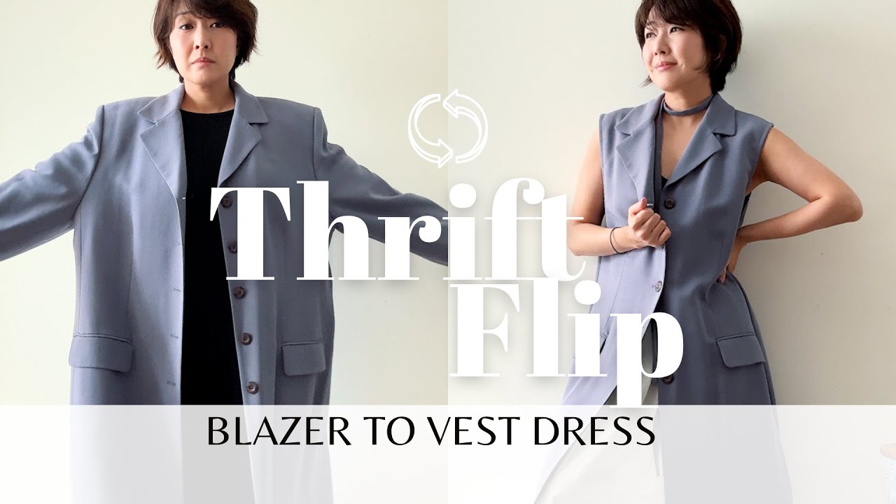 Thrift flip: Turn an oversized blazer into a chic vest dress