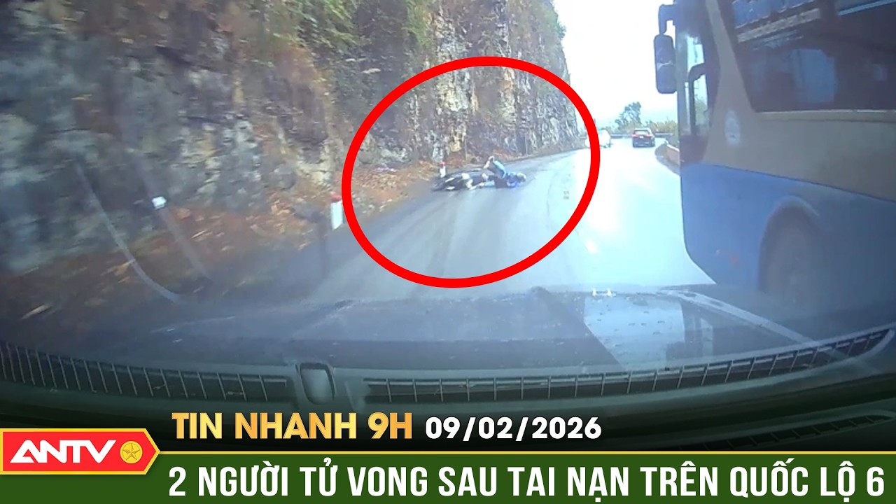 Tin nhanh 9h ngày 9/2: Khoảnh khắc hai người đi xe máy bị ô tô cán tử vong trên Quốc lộ 6 | ANTV