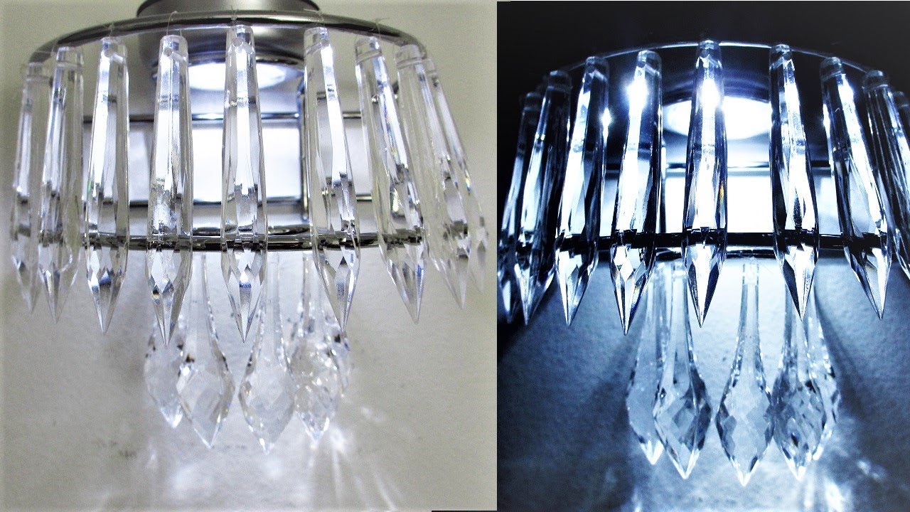 Dollar Tree DIY Crystal Chandelier Wall Sconce | Glam Home Decor Lighting #diychandelier