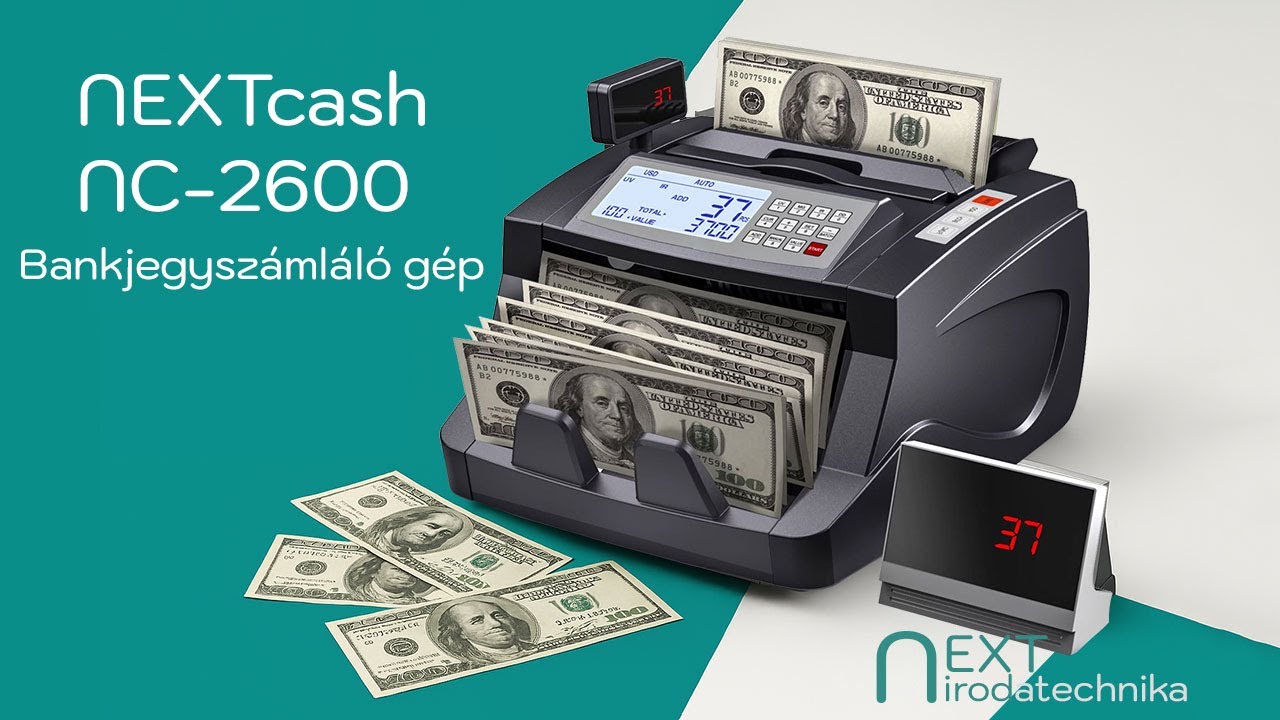 NEXTcash NC-2600 bankjegyszámláló, pénzszámoló gép bemutató - forint értékszámlálással