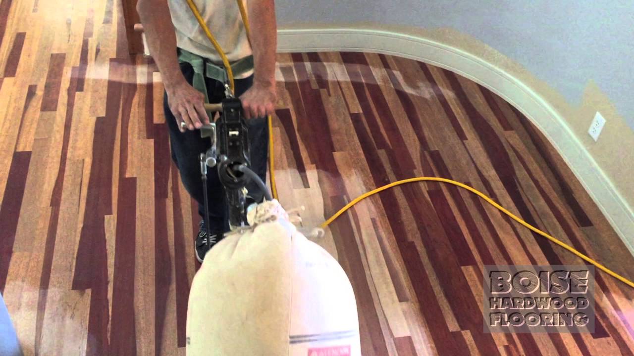 Sanding a Brazilian Cherry Wood Floor with Adam from Boise Hardwood Flooring