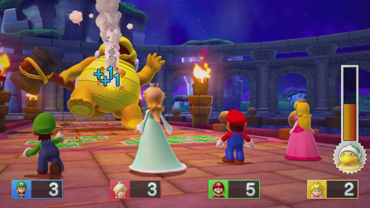 Mario Party 10 - Haunted Trail - Luigi vs Rosalina vs Mario vs Peach