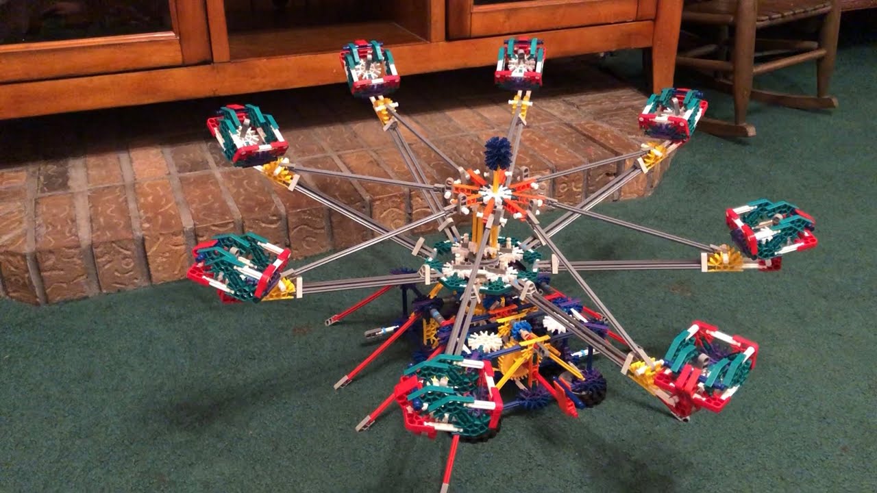 Knex Octopus Fair Ride / Carnival Ride Set Up Process And Operation.