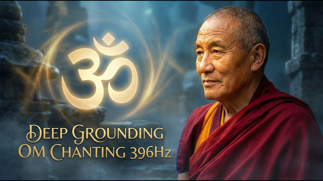 DEEP GROUNDING OM CHANTING 396Hz | Root Chakra Healing & Anxiety Release（1 Hour）