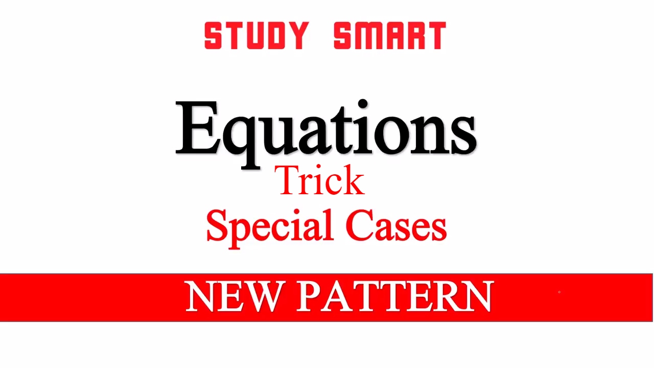 Quadratic Equations (Equations ) Special Cases Trick for SBI PO | BANK PO