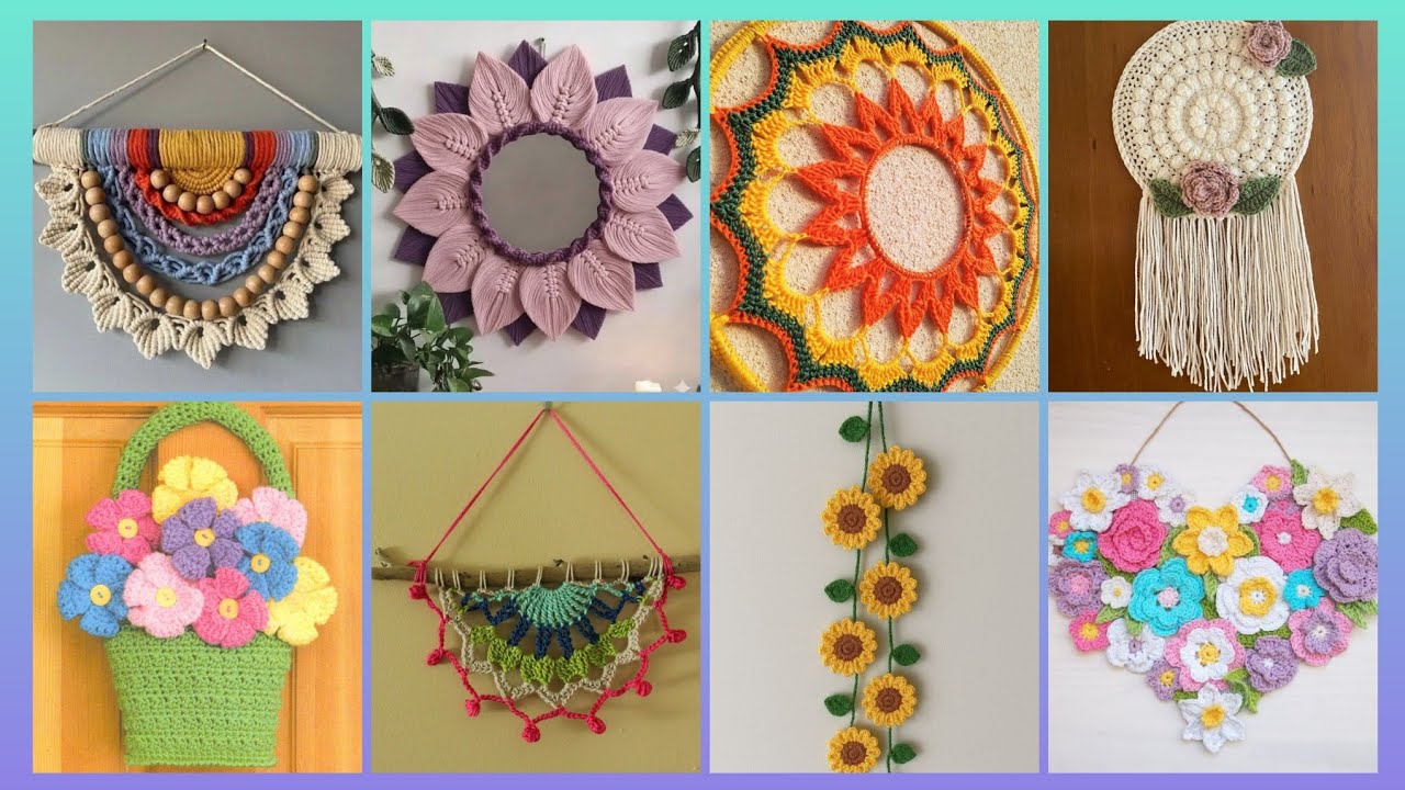 Excellent unique fantastic crochet pattern of handmade wall hanging designs ideas