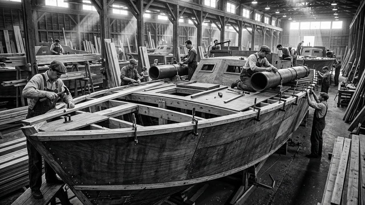 Inside the PT Boat Factory &ndash; How America Built Plywood Torpedo Boats (Full Process)