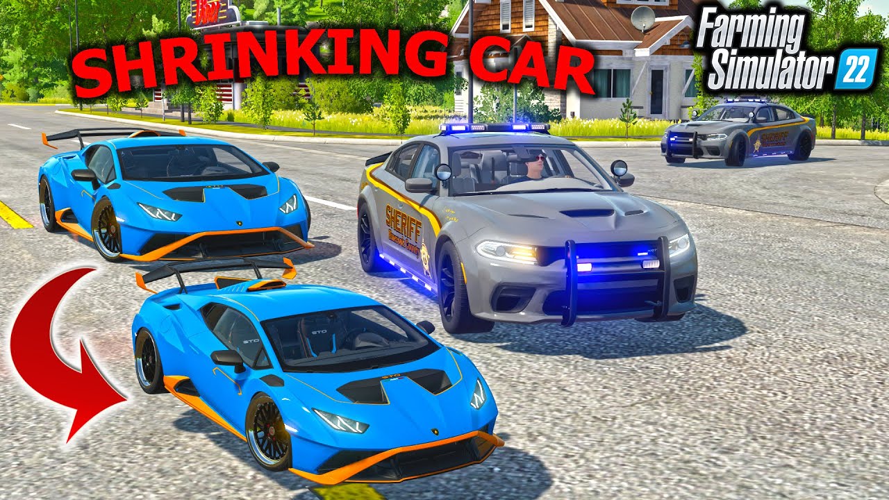 SHRINKING CAR EVADES POLICE! (FULLY WORKING) | Farming Simulator 22