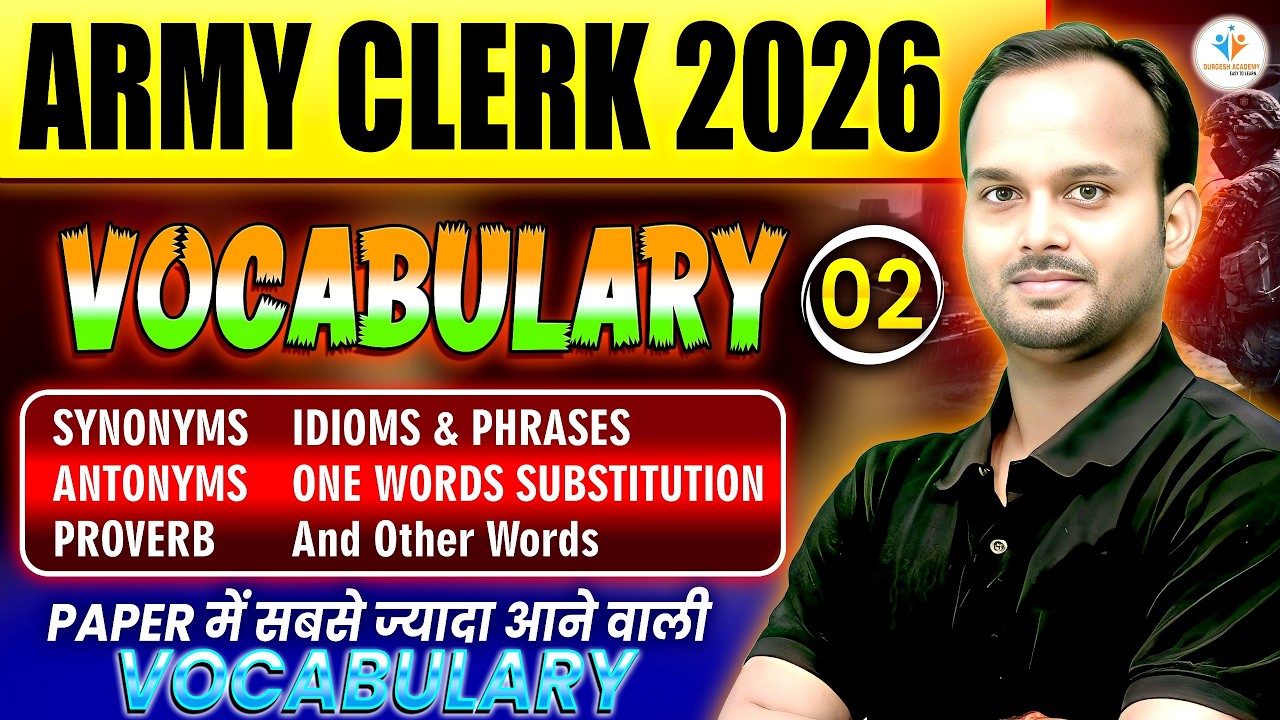 ARMY CLERK Super Fast Vocabulary 💯 | Important Words for Exam