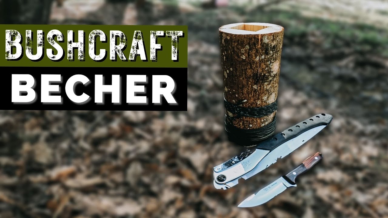 Bushcraft Survival Becher/Gefäß in NUR 15 MINUTEN | Funktioniert das? | mit Messer, Säge & Paracord
