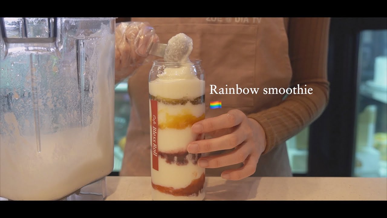 Hi there? I'm Rainbow Smoothie🏳️‍🌈 | Affogatto, Mocha Ice cream latte, BTP🍌 | Cafe vlog Zoe