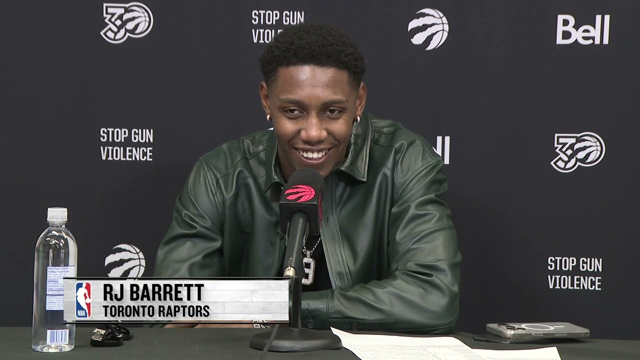 RJ Barrett player of Raptors postgame interview 11 18 2024
