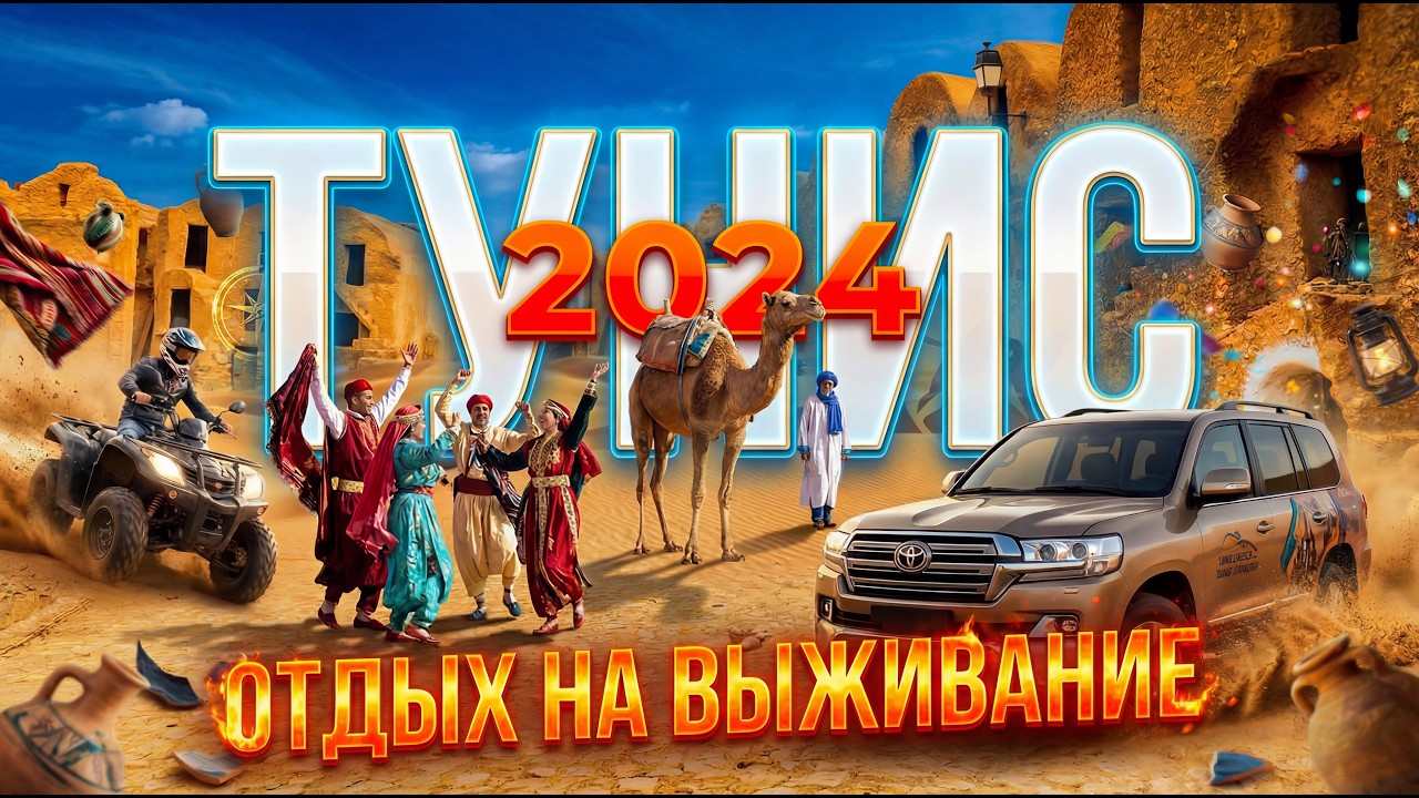 Как мы выживали в Тунисе 2024 | Сахара, джипы, квадроциклы, верблюды — отдых на выживание 4K