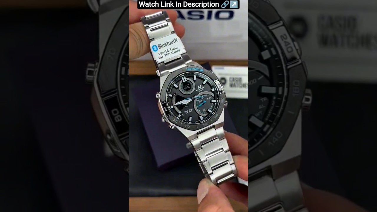 Edifice Casio Tough Solar Digital Black Dial Elegant Men's Watch #luxurywatchesformen #elegantwatch