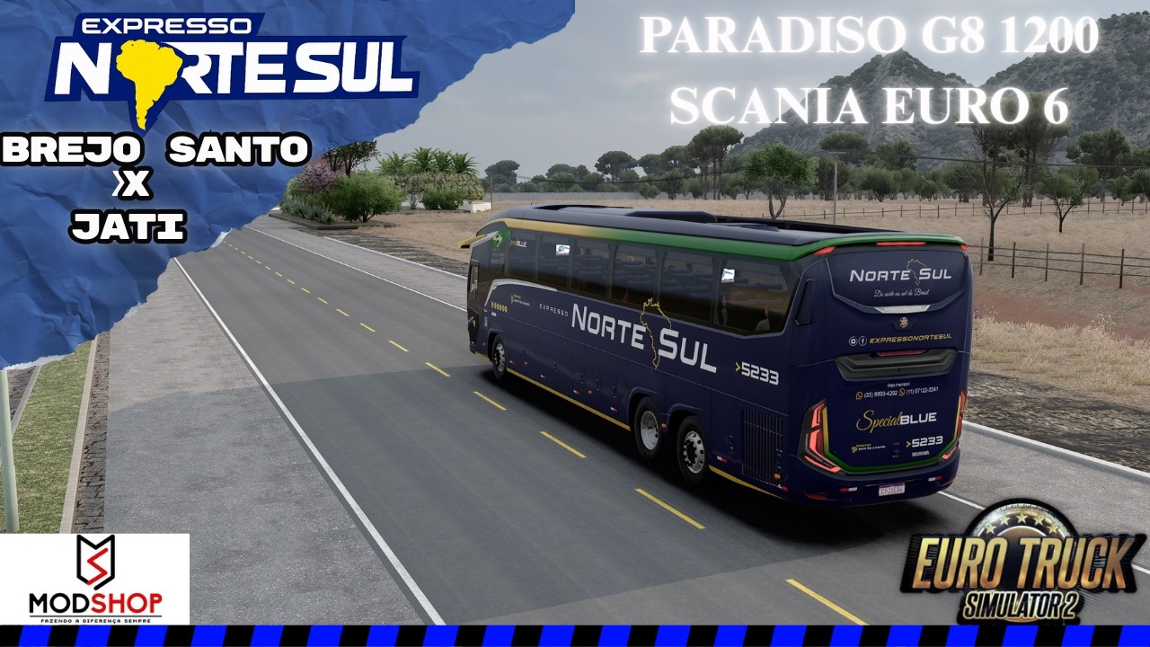 G8 1200 SCANIA  - EURO 6 - MODSHOP  - FAZENDO A ROTA BREJO SANTO X JATI  NO MAPA  ROTAS DO NORDESTE