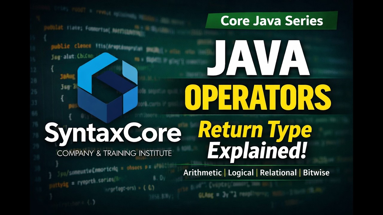 Operators in Java | Types of Operators & Return Type Explained | Core Java Tutorial/ 06/FEB
