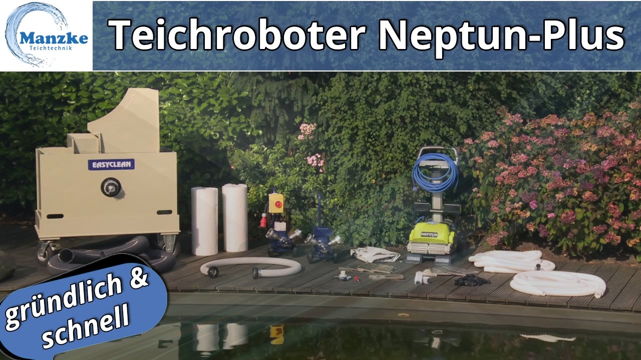 Schwimmteich reinigen: Teichroboter Neptun Plus - Automatische Teichreinigung & Poolreinigung