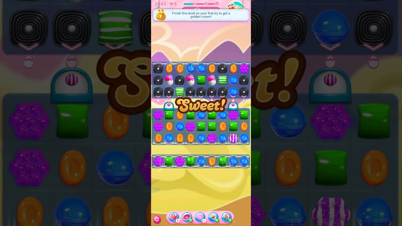 Level 2442, Candy Crush Saga, Walkthrough, Gameplay, No Commentary, Android