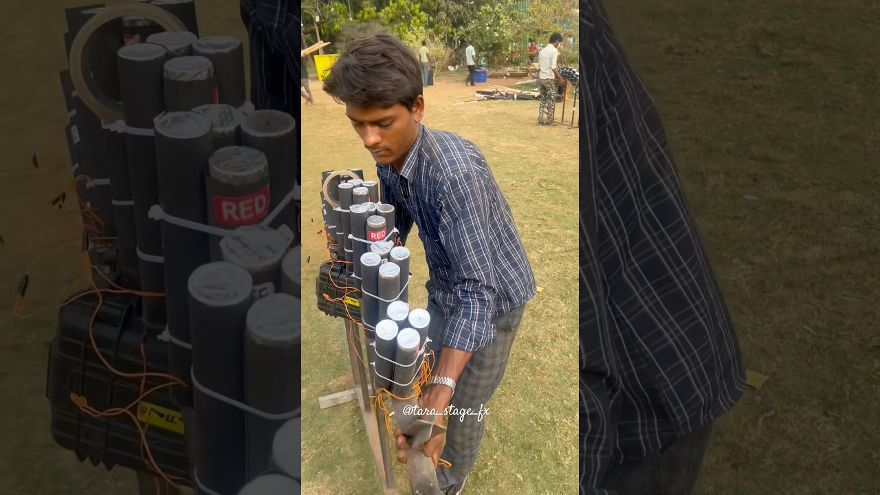 Back stage fireworks setup #wedding #fireshow #pyro #indianwedding #fireworkshow #weddingfirework