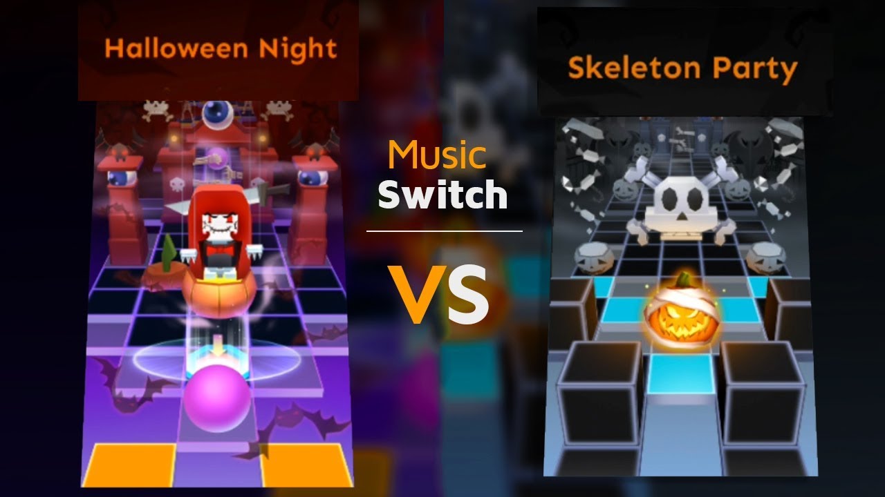 Rolling Sky - Halloween Night VS Skeleton Party (Music Switch) | SHAvibe